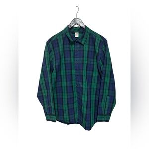 Gymboree Plaid Poplin Button-Up Cotton Shirt In Men’s Size L